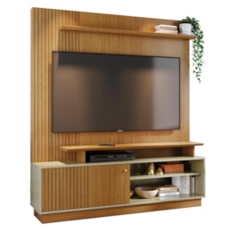 Estante Home Theater Ares Cumaru/Opala para TV até 75” - Madetec Estante Home Theater Ares Cumaru/Opala para TV até 75” - Madetec