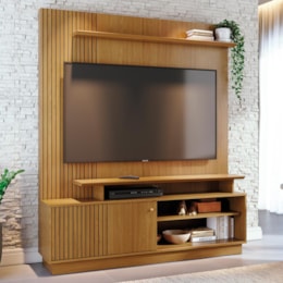Estante Home Theater Ares Cumaru para TV até 75” - Madetec  Estante Home Theater Ares Cumaru para TV até 75” - Madetec