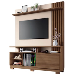 Estante Home Theater Artheo Castanho/Off White para TV até 55” - HB Móveis