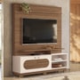 Estante Home Theater Axis Castanho/Off White para TV até 60” - HB Móveis