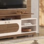 Estante Home Theater Axis Castanho/Off White para TV até 60” - HB Móveis