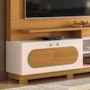 Estante Home Theater Axis Cinamomo/Off White para TV até 60” - HB Móveis
