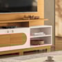 Estante Home Theater Axis Cinamomo/Off White para TV até 60” - HB Móveis