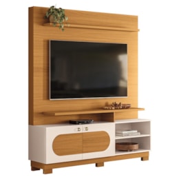 Estante Home Theater Axis Cinamomo/Off White para TV até 60” - HB Móveis