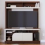 Estante Home Theater Belaya Nogueira Real/Off White Matte para TV até 65” - Colibri 