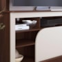 Estante Home Theater Belaya Nogueira Real/Off White Matte para TV até 65” - Colibri 