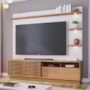 Estante Home Theater Campeche Freijó/Off White Matte para TV de 70” - Colibri