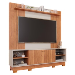 Estante Home Theater Caribe Cinamomo/Off White para TV até 70” - Permóbili Estante Home Theater Caribe Cinamomo/Off White para TV até 70” - Permóbili