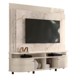 Estante Home Theater Daytona Calacata/Off White para TV até 65” - Madetec