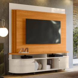 Estante Home Theater Daytona Cinamomo/Off White para TV até 65” - Madetec