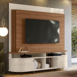 Estante Home Theater Daytona Naturale/Off White para TV até 65” - Madetec