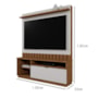 Estante Home Theater Diamantina Amêndoa/Off White para TV até 60” - Mobler