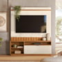 Estante Home Theater Diamantina Canela/Off White para TV até 60” - Mobler