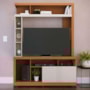 Estante Home Theater Elba Freijó/Off White Matte para TV até 50” - Colibri