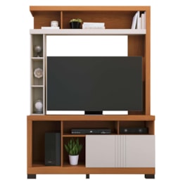 Estante Home Theater Elba Freijó/Off White Matte para TV até 50” - Colibri 