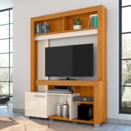 Estante Home Theater Flávia Cinamomo/Off White para TV até 50” - Madetec Estante Home Theater Flávia Cinamomo/Off White para TV até 50” - Madetec