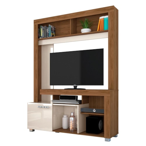 Estante Home Theater Flávia Naturale/Off White para TV até 50” - Madetec