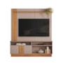 Estante Home Theater Fortaleza 1.6 Grigio Fosco/Canela para TV até 60” - Mobler