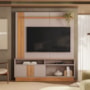 Estante Home Theater Fortaleza 1.6 Grigio Fosco/Canela para TV até 60” - Mobler