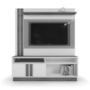 Estante Home Theater Fortaleza 1.6 Grigio Fosco/Canela para TV até 60” - Mobler