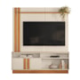 Estante Home Theater Fortaleza 1.6 Off White/Canela para TV até 60” - Mobler