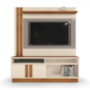 Estante Home Theater Fortaleza 1.6 Off White/Canela para TV até 60” - Mobler