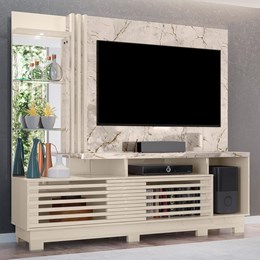 Estante Home Theater Frizz Plus Calacata/Off White para TV até 60” com Pés - Madetec