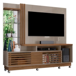 Estante Home Theater Frizz Plus Fendi/Naturale para TV até 60” com Rodízios - Madetec Estante Home Theater Frizz Plus Fendi/Naturale para TV até 60” com Rodízios - Madetec