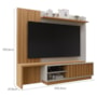 Estante Home Theater Guarujá Nature/Off White para TV até 70” - Permóbili 