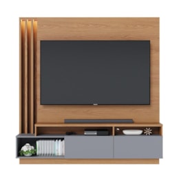 Estante Home Theater Humaitá Freijó/Cinza Fosco para TV de 75” - Colibri Estante Home Theater Humaitá Freijó/Cinza Fosco para TV de 75” - Colibri