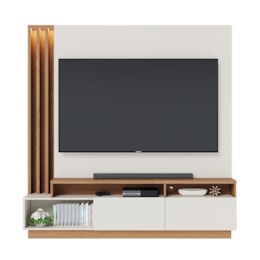 Estante Home Theater Humaitá Off White Matte/Freijó para TV de 75” - Colibri 