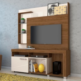 Estante Home Theater Ícaro Naturale/Off White para TV até 50” - Madetec Estante Home Theater Ícaro Naturale/Off White para TV até 50” - Madetec