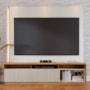Estante Home Theater Jordão Off White Matte/Freijó para TV até 75” - Colibri 