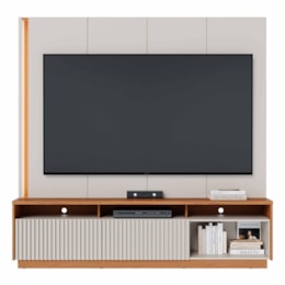 Estante Home Theater Jordão Off White Matte/Freijó para TV até 75” - Colibri  Estante Home Theater Jordão Off White Matte/Freijó para TV até 75” - Colibri