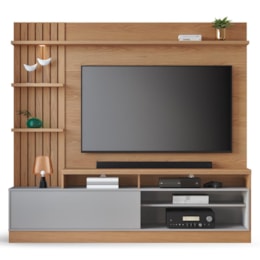 Estante Home Theater Maceió Freijó/Cinza Fosco para TV até 65” - Colibri 