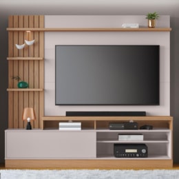 Estante Home Theater Maceió Freijó/Off White para TV até 65” - Colibri