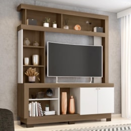 Estante Home Theater Mali Carvalho Oak/Off White para TV até 50” - Móveis Leão