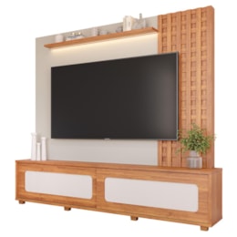 Estante Home Theater Marrocos Cinamomo/Off White para TV até 84” - Permóbili Estante Home Theater Marrocos Cinamomo/Off White para TV até 84” - Permóbili