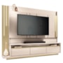 Estante Home Theater Montane Off White/Champanhe para TV até 75” - HB Móveis