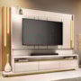 Estante Home Theater Montane Off White/Cinamomo para TV até 75” - HB Móveis