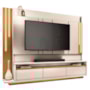 Estante Home Theater Montane Off White/Cinamomo para TV até 75” - HB Móveis