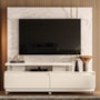 Estante Home Theater New Apolo Calacata/Off White para TV até 75” com Rodízios - Madetec