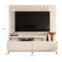 Estante Home Theater New Apolo Calacata/Off White para TV até 75” com Rodízios - Madetec