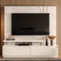 Estante Home Theater New Apolo Calacata/Off White para TV até 75” - Madetec