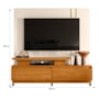 Estante Home Theater New Apolo Cinamomo/Off White para TV até 75” com Rodízios - Madetec