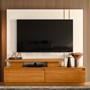 Estante Home Theater New Apolo Cinamomo/Off White para TV até 75” - Madetec 