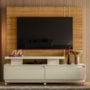 Estante Home Theater New Apolo Cumaru/Opala para TV até 75” com Rodízios - Madetec