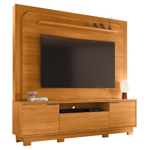 Estante Home Theater Nilo Cinamomo para TV até 75” com Pés - Madetec