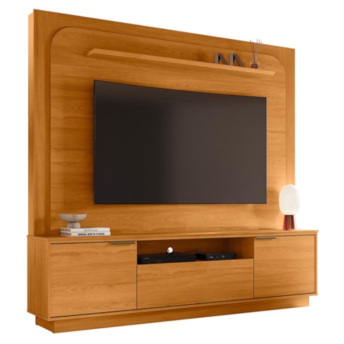Estante Home Theater Nilo Cinamomo para TV até 75” - Madetec 