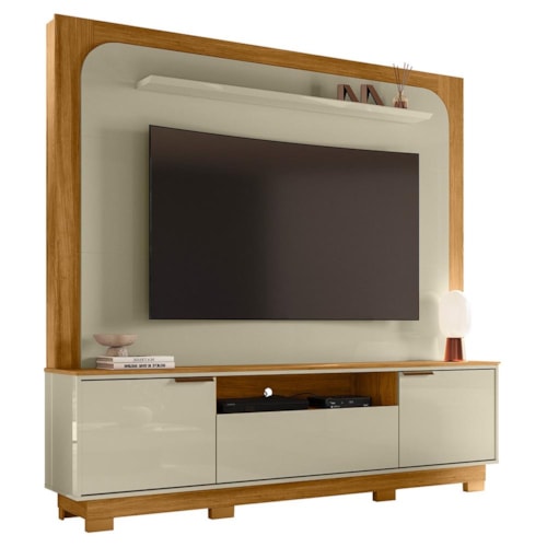 Estante Home Theater Nilo Cumaru/Opala para TV até 75” com Pés - Madetec 